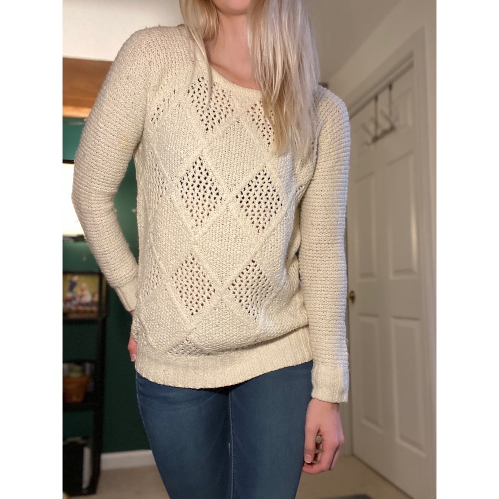 AE White Crew Sweater